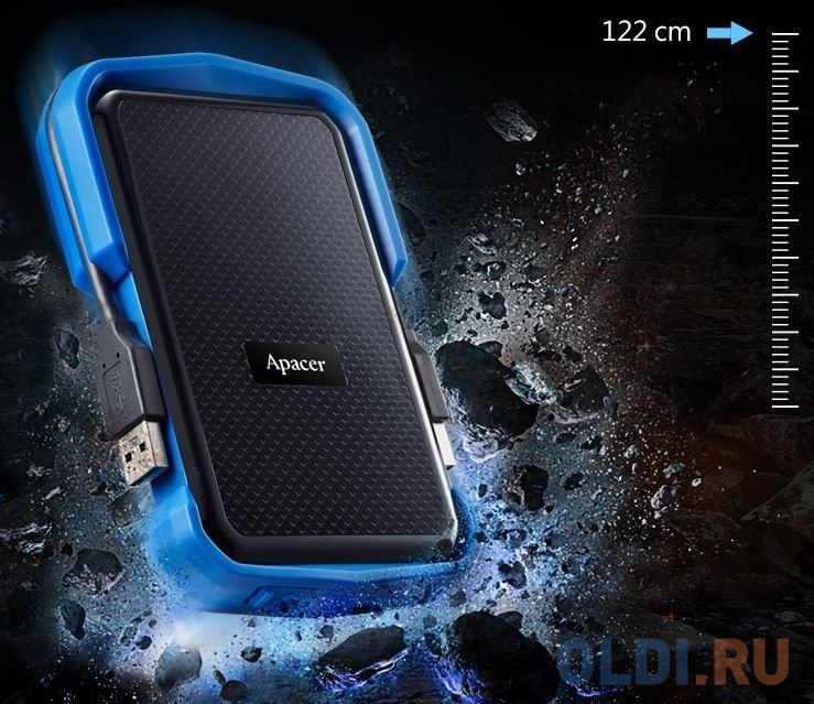 Внешний жесткий диск 2.5" 2 Tb USB 3.1 Apacer AC631 черный синий фото