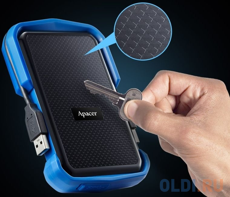 Внешний жесткий диск 2.5" 2 Tb USB 3.1 Apacer AC631 черный синий фото