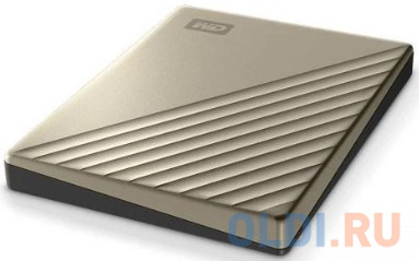 Внешний жесткий диск 2.5" 2 Tb USB Type-C Western Digital WDBC3C0020BGD-WESN золотистый, размер 110 х 81,6 х 12,8 мм - фото 1