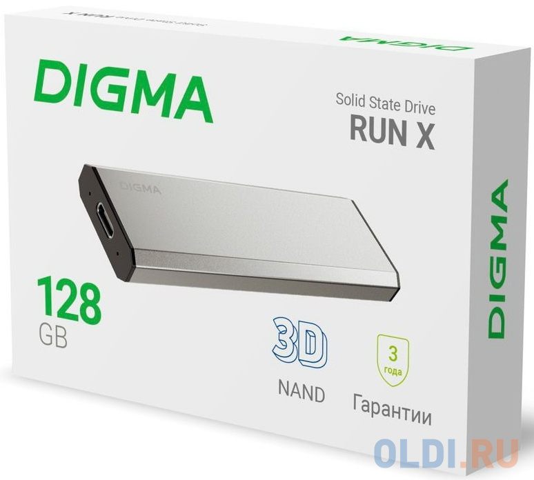 Внешний SSD диск 1.8" 128 Gb USB 2.0 Digma RUN X серебристый, размер 29х102х10 мм - фото 5