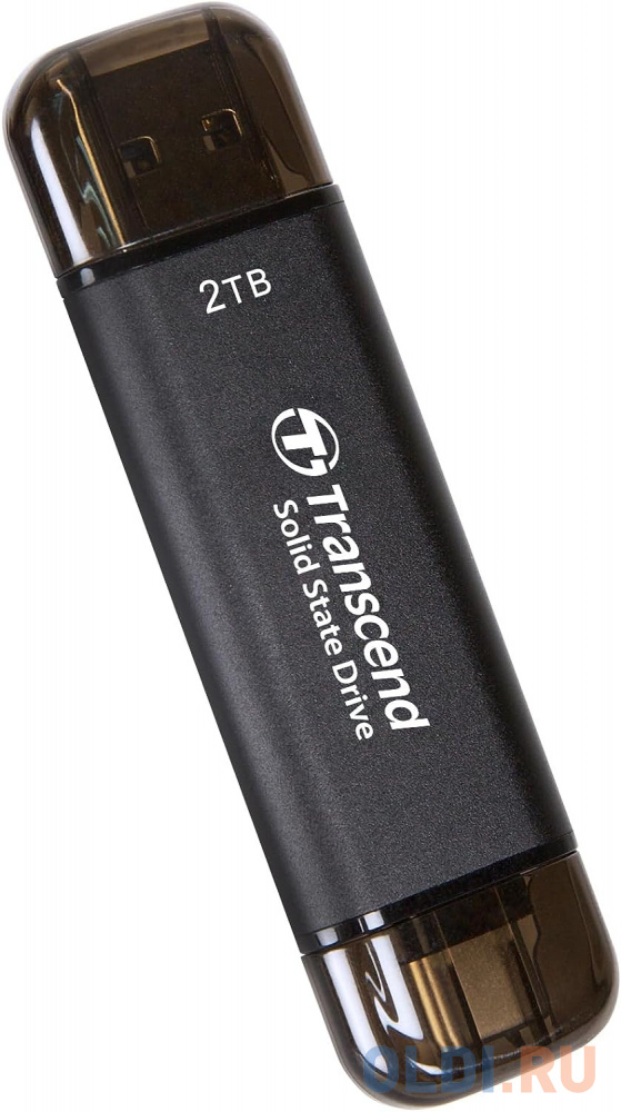 Накопитель SSD Transcend USB-C 2TB TS2TESD310C серый USB-A - фото 2