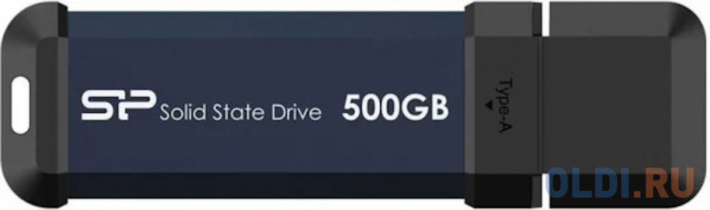 Внешний SSD диск 1.8" 500 Gb USB 3.2 Gen 2 Silicon Power MS60 синий, размер 21 x 10 x 71 мм - фото 1
