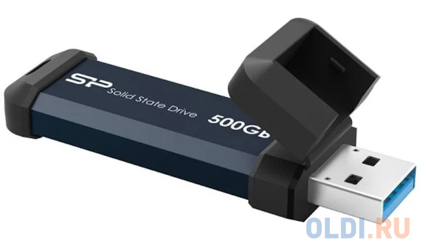 Внешний SSD диск 1.8" 500 Gb USB 3.2 Gen 2 Silicon Power MS60 синий, размер 21 x 10 x 71 мм - фото 2