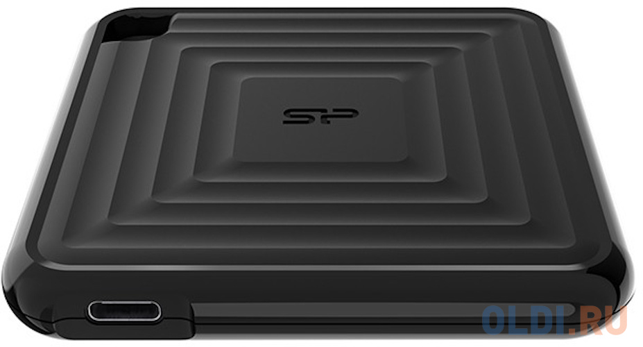 Внешний SSD диск 1.8" 256 Gb USB Type-C Silicon Power PC60 черный, размер 80 x 80 x 11 мм