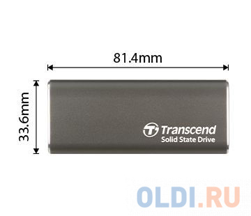 Накопитель SSD Transcend USB-C 1TB TS1TESD265C серый Вид№10