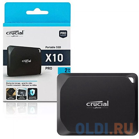 

Внешний SSD диск 2 Tb USB Type-C Crucial X10 Pro черный