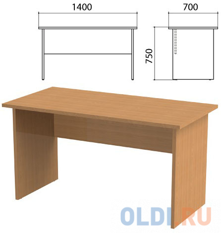 Стол письменный "Этюд", 1400х700х750 мм, бук бавария, 400028-55