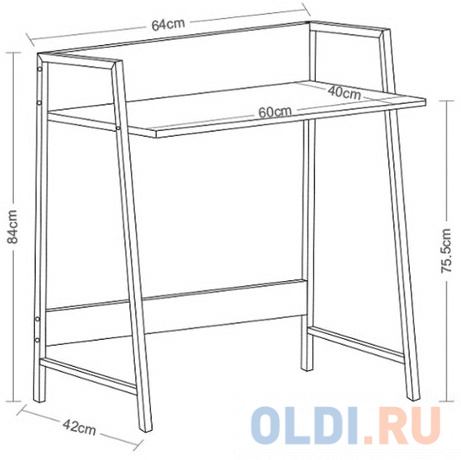 Стол на металлокаркасе BRABIX "LOFT CD-003", 640х420х840 мм, цвет морёный дуб, 641215 фото