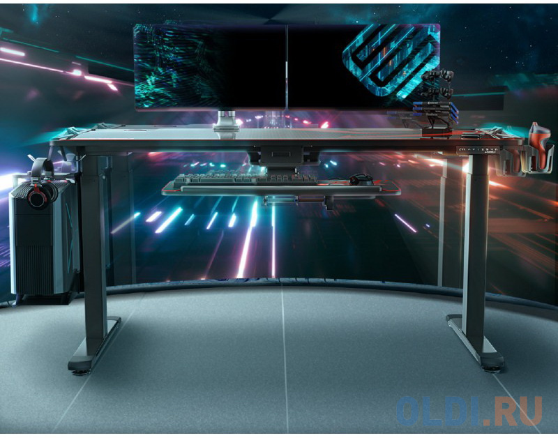 Стол для для компьютера c электрической регулировкой по высоте и RGB-подсветкой EUREKA ERK-EGD-S62B фото