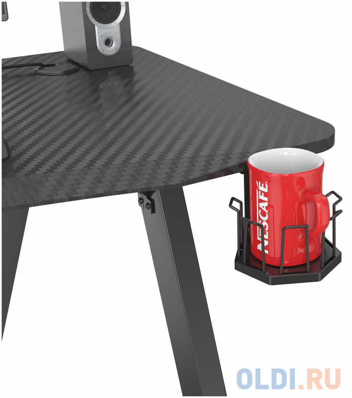 Стол игровой Cactus CS-GTZ-BKRD-CARBON столешница МДФ карбон каркас черный фото