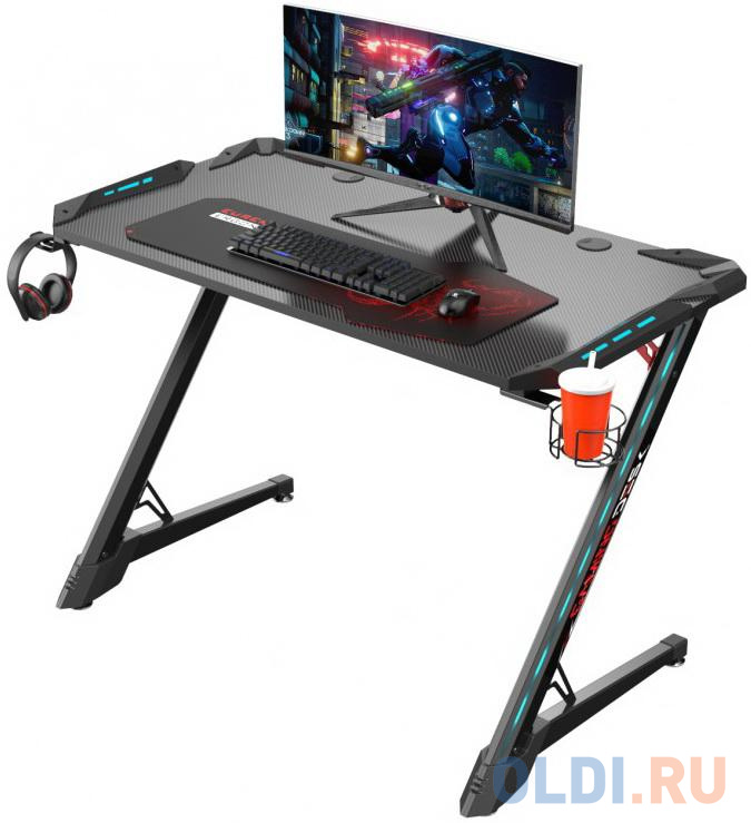 

Стол для компьютера (для геймеров) Eureka Z1-S Pro c RGB подсветкой, черный, Чёрный