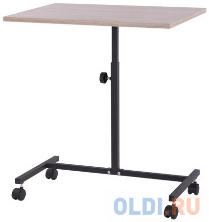 Стол BRABIX "Smart CD-015", 600х380х670-880 мм, ЛОФТ, регулируемый, колеса, металл/ЛДСП дуб, каркас черный, 641886 фото