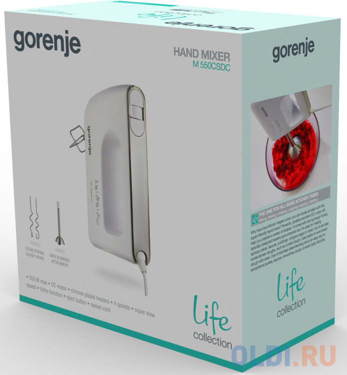 Миксер ручной Gorenje M550CSDC 550 Вт белый фото
