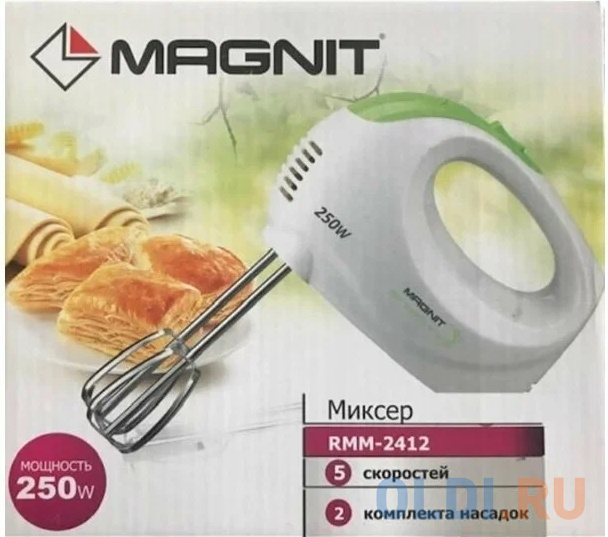 Миксер ручной Magnit RMM-2412 250 Вт белый фото