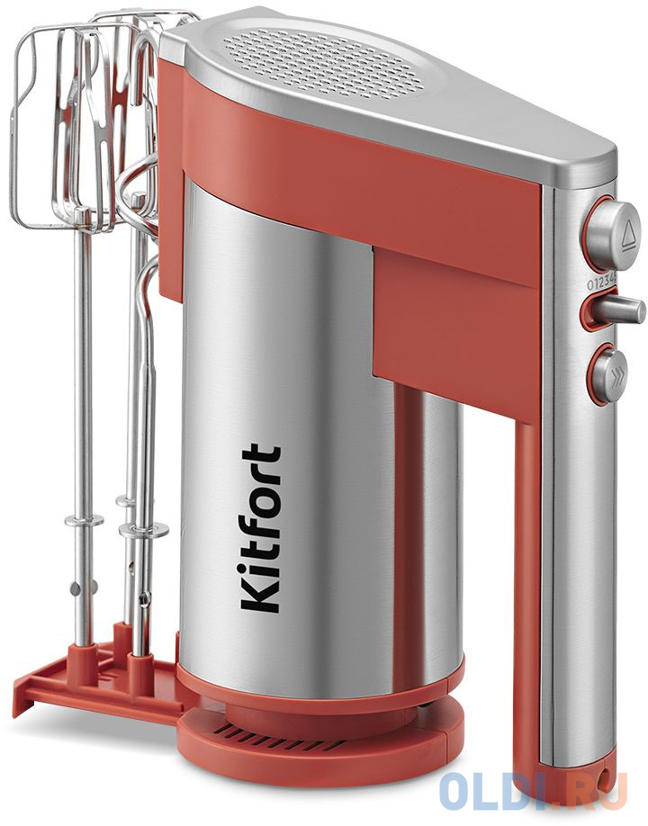 

Миксер ручной Kitfort КТ-3426 300Вт серебристый/коралловый