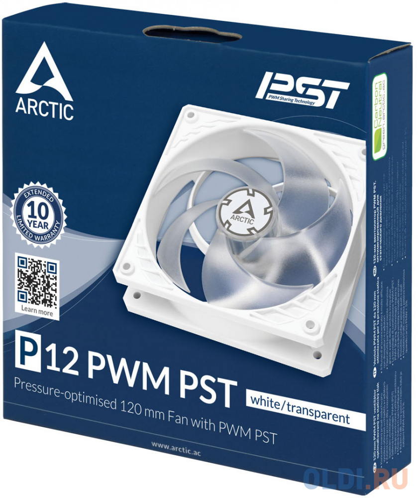 Case fan ARCTIC P12 PWM PST (white/transparent)- retail (ACFAN00132A) - фото 4