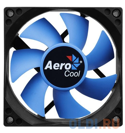 Вентилятор Aerocool Motion 8 Blue-3P 80x80mm 3-pin 25dB 90gr LED Ret вентилятор aerocool force 12 pwm blue 120x120x25мм 500 1500 об мин разъем pwm 4 pin 18 2 27 5 dba