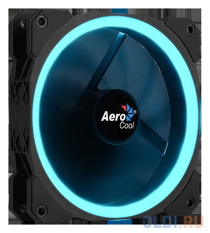 Вентилятор Aerocool ORBIT , 120x120x25мм, 16,8 млн. цветов, RGB подсветка в виде двойного кольца, 3-Pin, 1200 об/мин, 55,9 CFM, 14,1 дБА ORBIT 120 RGB - фото 3