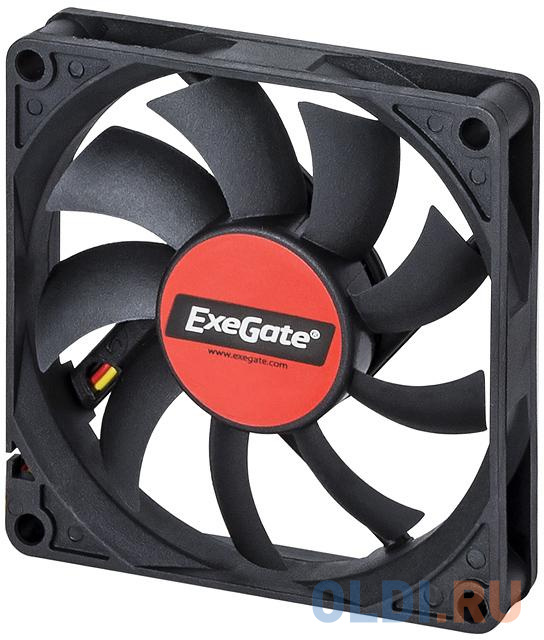 Exegate EX180973RUS Вентилятор для корпуса Exegate <8015M12S>/<Mirage 80x15S>, 2200 об/мин, 3pin exegate ex166186rus вентилятор для видеокарты exegate 4010m12s mirage 40x10s для видеокарт 5000 об мин 3pin