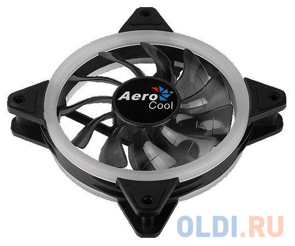 Вентилятор Aerocool REV RGB , 120x120x25мм, 16,8 млн. цветов, RGB подсветка в виде двойного кольца, 3-Pin, 1200 об/мин, 41,3 CFM, 15,1 дБА фото