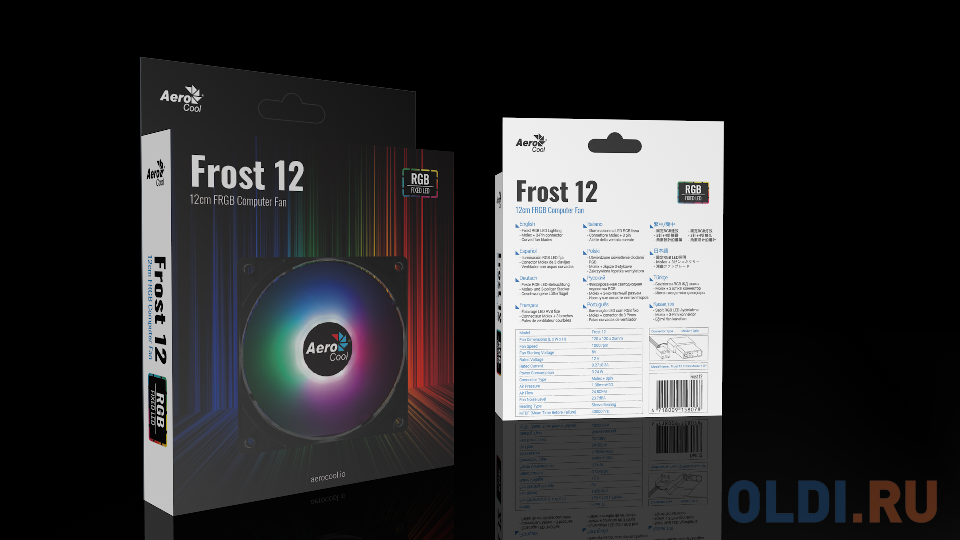 Вентилятор Aerocool Frost 12, Fixed RGB LED, 120x120x25мм, 1000 об./мин., разъем MOLEX 4-PIN + 3-PIN, 23.7 dBA 4718009158078 - фото 5