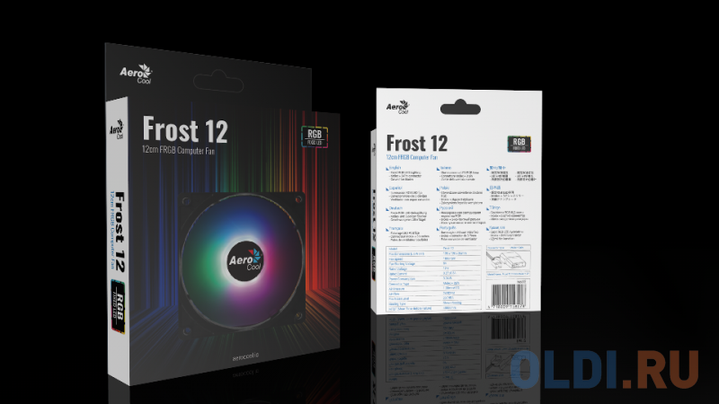 Вентилятор Aerocool Frost 12, Fixed RGB LED, 120x120x25мм, 1000 об./мин., разъем MOLEX 4-PIN + 3-PIN, 23.7 dBA фото