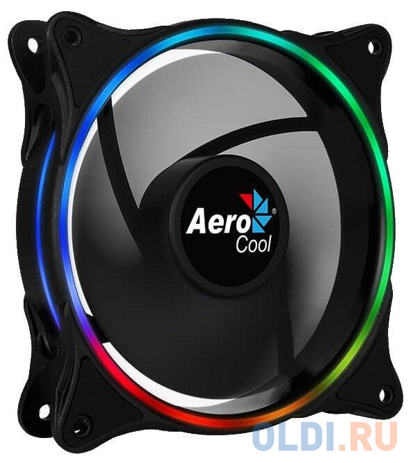 Вентилятор Aerocool Eclipse, Addressable RGB LED, 120x120x25мм, 6-PIN PWM вентилятор aerocool force 12 blue 120x120x25мм 1000 об мин разъем molex 4 pin 3 pin 23 7 dba