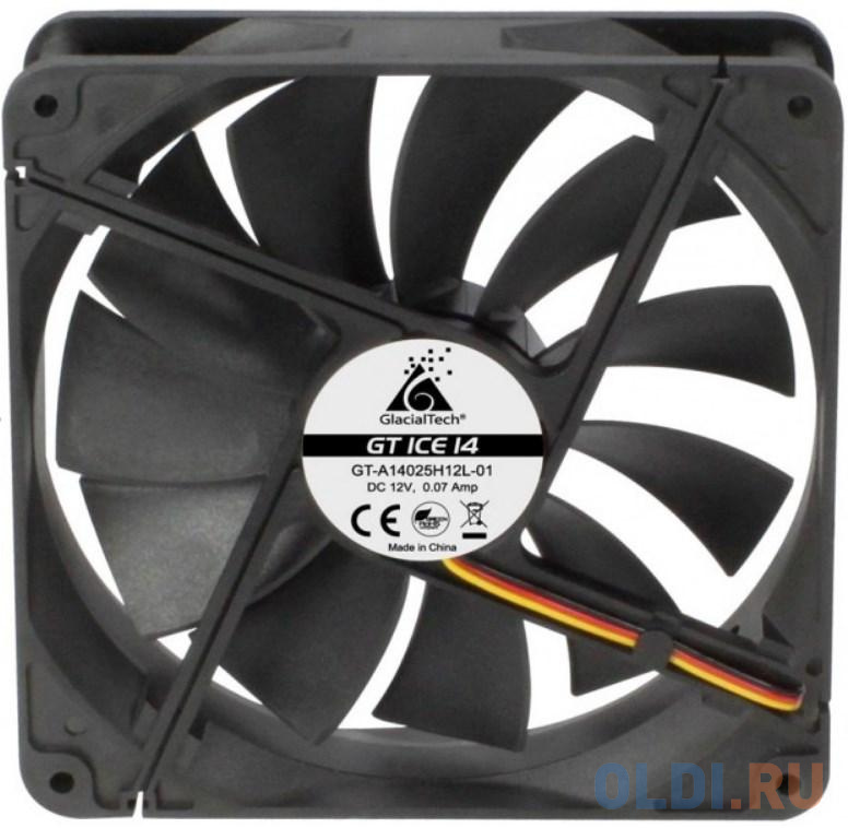 Вентилятор Glacialtech GT ICE 14 140x140x25mm 3-pin 4-pin (Molex)23dB 161gr Ret Вентилятор Glacialtech GT ICE 14 140x140x25mm 3-pin 4-pin (Molex)23dB 161gr Ret фото