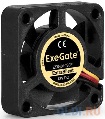 Exegate EX283364RUS Вентилятор ExeGate ExtraSilent ES04010S3P, 40x40x10 мм, подшипник скольжения, 3pin, 5000RPM, 24dBA