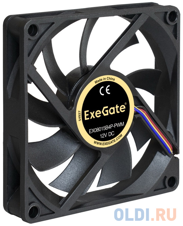 Exegate EX288924RUS Вентилятор ExeGate EX08015B4P-PWM (80x80x15 мм, 2-Ball (двойной шарикоподшипник), 4pin, PWM, 24dBA), размер 80 x 80 мм - фото 5