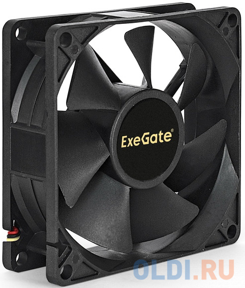 Exegate EX288925RUS Вентилятор ExeGate ExtraPower EP08025B3P (80x80x25 мм, 2-Ball (двойной шарикоподшипник), 3pin, 2400RPM, 26dBA), размер 80 x 80 мм - фото 4