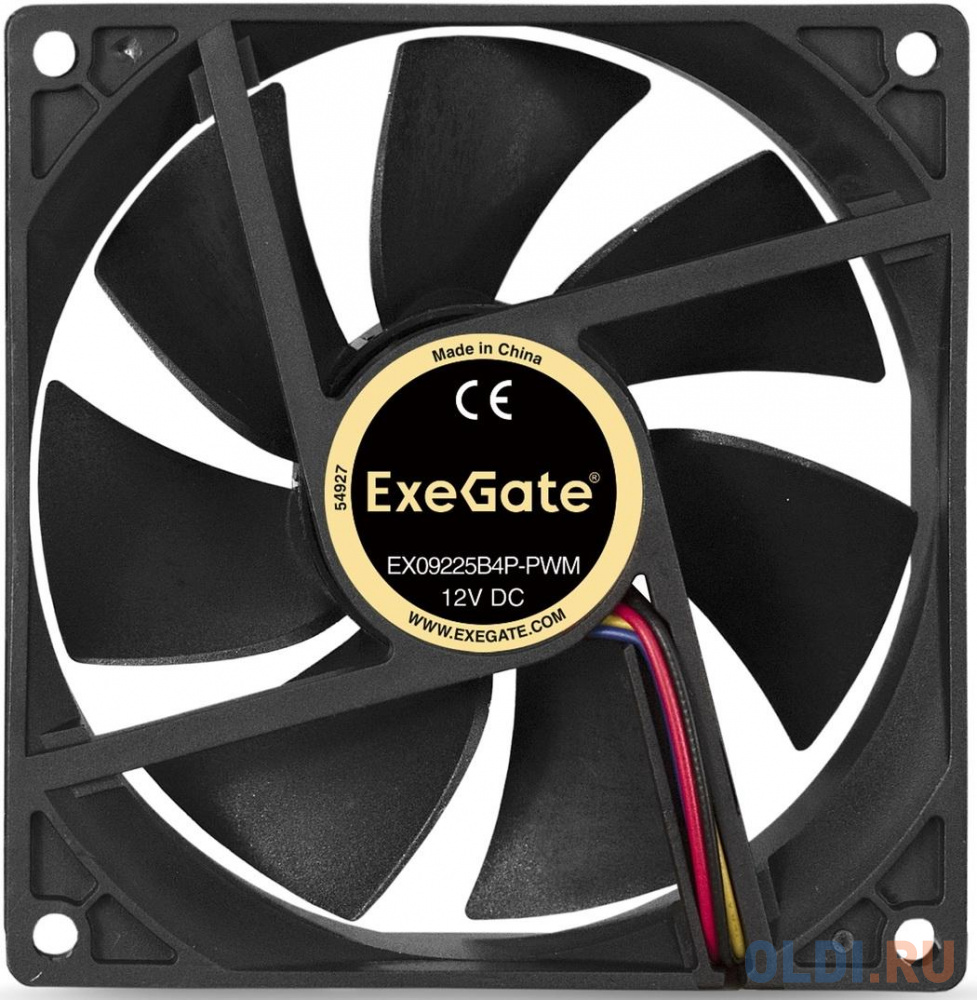 Exegate EX288927RUS Вентилятор ExeGate EX09225B4P-PWM (92x92x25 мм, 2-Ball (двойной шарикоподшипник), 4pin, PWM, 29dBA), размер 92 х 92 мм - фото 2
