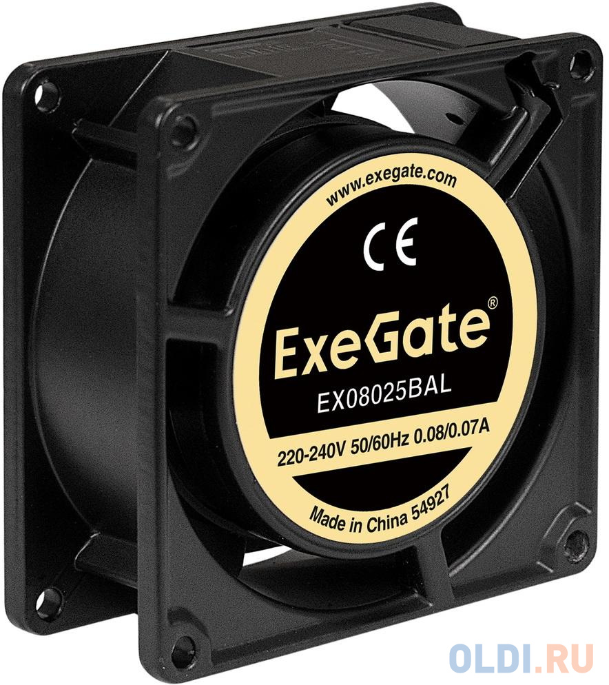 Exegate EX288997RUS Вентилятор 220В ExeGate EX08025BAL (80x80x25 мм, 2-Ball (двойной шарикоподшипник), подводящий провод 30 см, 2600RPM, 32dBA) exegate ex283379rus вентилятор exegate e08025h4p pwm 80x80x25 мм гидродинамический 4pin pwm 23dba