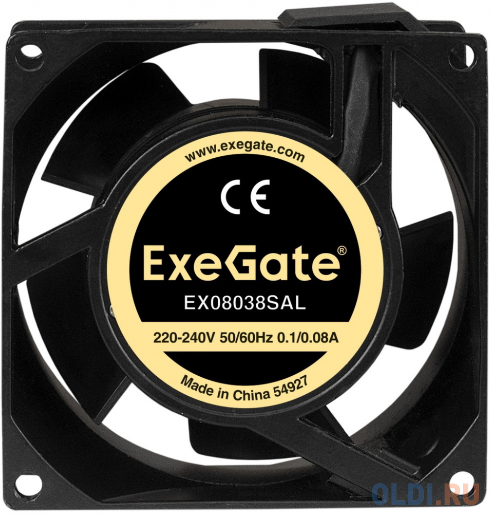 Exegate EX289001RUS Вентилятор 220В ExeGate EX08038SAL (80x80x38 мм, Sleeve bearing (подшипник скольжения), подводящий провод 30 см, 2400RPM, 36dBA) фото