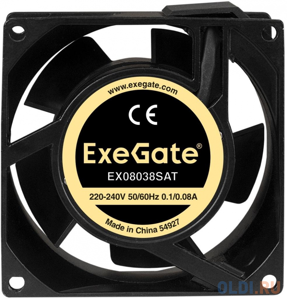 Exegate EX289002RUS Вентилятор 220В ExeGate EX08038SAT (80x80x38 мм, Sleeve bearing (подшипник скольжения), клеммы, 2400RPM, 36dBA) exegate ex281210rus вентилятор exegate mirage s 30x30x10 подшипник скольжения 8000 rpm 23 3pin