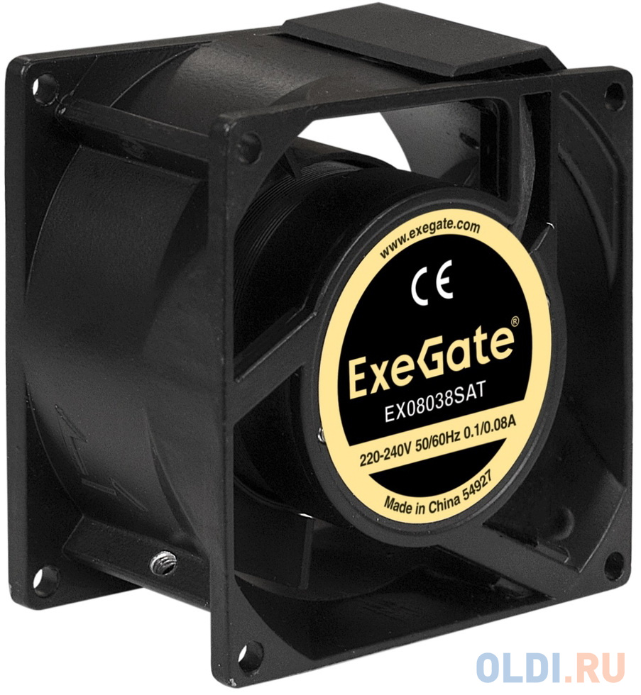 Exegate EX289002RUS Вентилятор 220В ExeGate EX08038SAT (80x80x38 мм, Sleeve bearing (подшипник скольжения), клеммы, 2400RPM, 36dBA) фото
