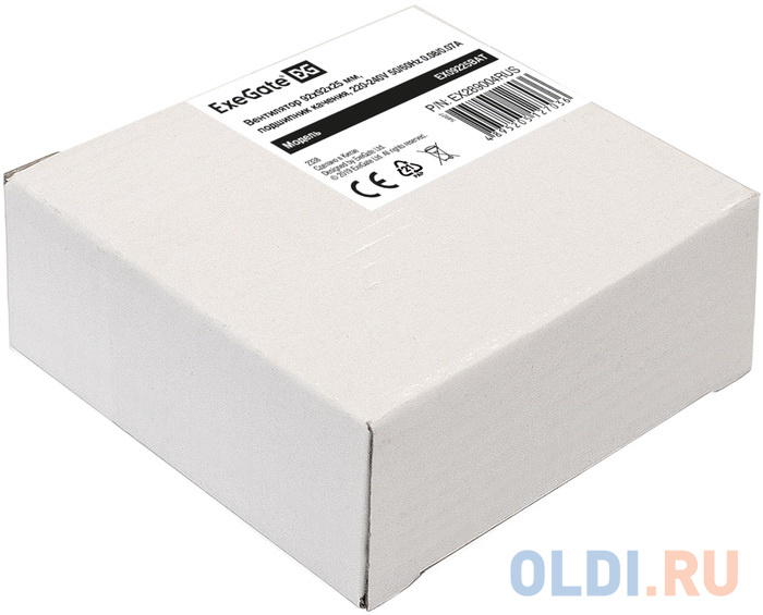 Exegate EX289004RUS Вентилятор 220В ExeGate EX09225BAT (92x92x25 мм, 2-Ball (двойной шарикоподшипник), клеммы, 2600RPM, 35dBA) фото