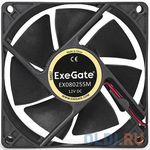 Exegate EX283381RUS Вентилятор ExeGate EX08025SM, 80x80x25 мм, Sleeve bearing (подшипник скольжения), Molex, 2000RPM, 25dBA, размер 80 x 80 мм - фото 3
