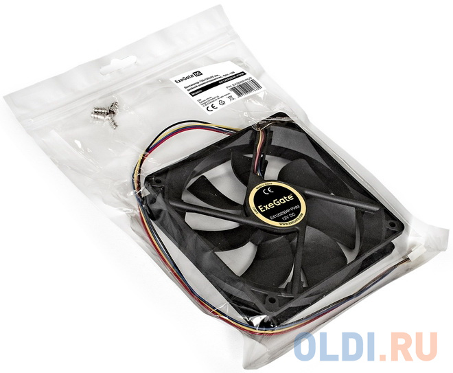 Exegate EX283391RUS Вентилятор ExeGate E12025B4P-PWM, 120x120x25 мм, двойной шарикоподшипник, 4pin, PWM, 22dBA фото