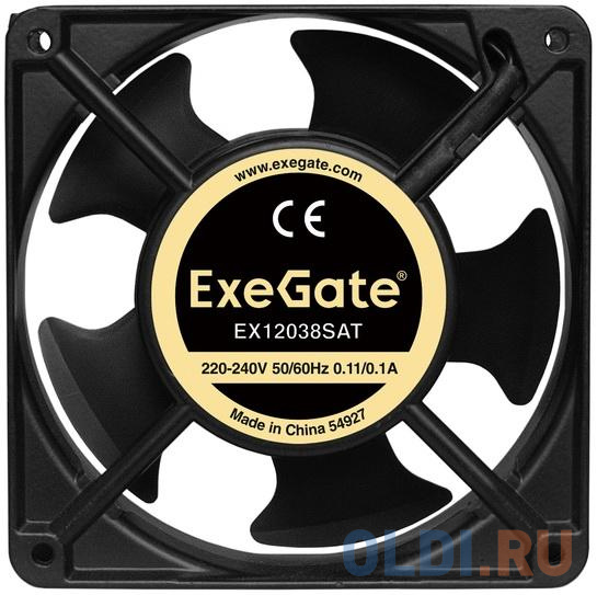 Exegate EX289021RUS Вентилятор 220В ExeGate EX12038SAT (120x120x38 мм, Sleeve bearing (подшипник скольжения), клеммы, 2600RPM, 42dBA), размер 120 х 120 мм - фото 4