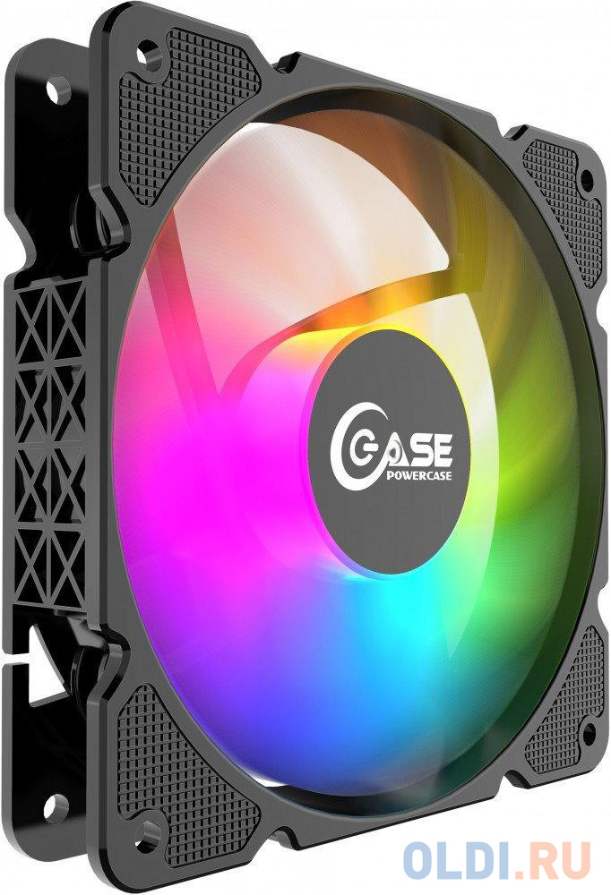 Powercase Вентилятор (M3LED) 5 color LED 120x120x25mm (100шт./кор, 3pin + Molex, 1150±10% об/мин) Bulk вентилятор gembird fancase2 ball 90x90x25 3pin