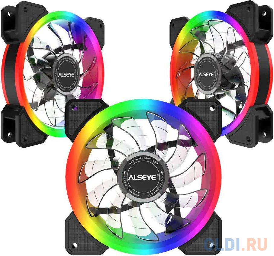 CRLS-300DS 3pcs argb fan kit with controller,2pcs LED strips,size:120*120*25mm,Voltage:12V,Current:0.2A-0.41A,Speed:700-1800RPM±10%,Airflow: 30.4-55.3CFM,Airpressure:1.02-1.52mmh20,Noise:12.2-18.5dBa,Bearing :Hydraulic (871608) {30} - фото 2