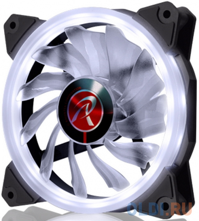 IRIS 12 WHITE 0R400039(Singel LED fan, 1pcs/pack),12025 LED PWM fan, O-type LED brings visible color & brightness, Anti-vibration rubber pads