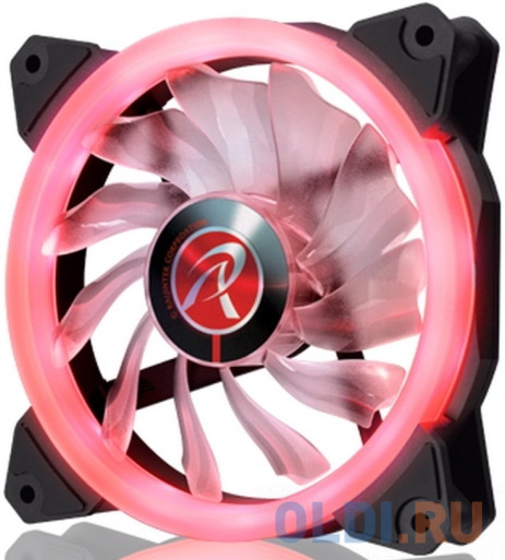 IRIS 12 RED 0R400040(Singel LED fan, 1pcs/pack), 12025 LED PWM fan, O-type LED brings visible color & brightness, Anti-vibration rubber pads i