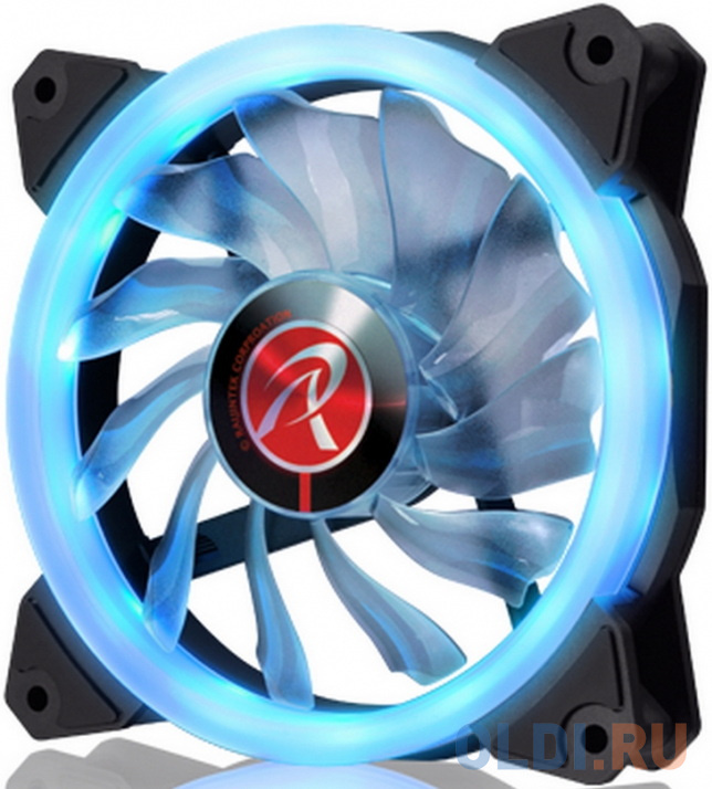 IRIS 12 BLUE 0R400041(Singel LED fan, 1pcs/pack), 12025 LED PWM fan, O-type LED brings visible color &amp; brightness, Anti-vibration rubber pads - фото 1