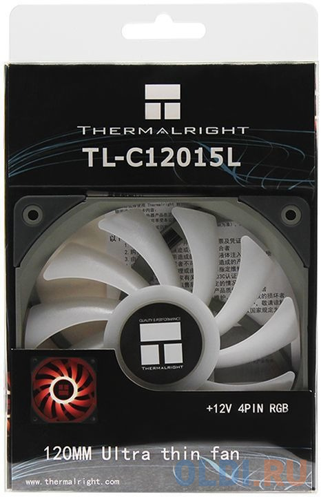 Вентилятор Thermalright TL-C12015L-RGB, 120x120x15 мм, 1500 об/мин, 24 дБА, PWM, RGB подсветка, размер 120 х 120 мм - фото 3