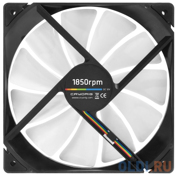 Вентилятор Cryorig QF140 Performance, 140x140x25.4 мм, 600-1850 об/мин, 13-38 дБА, PWM, размер 140 х 140 мм - фото 3