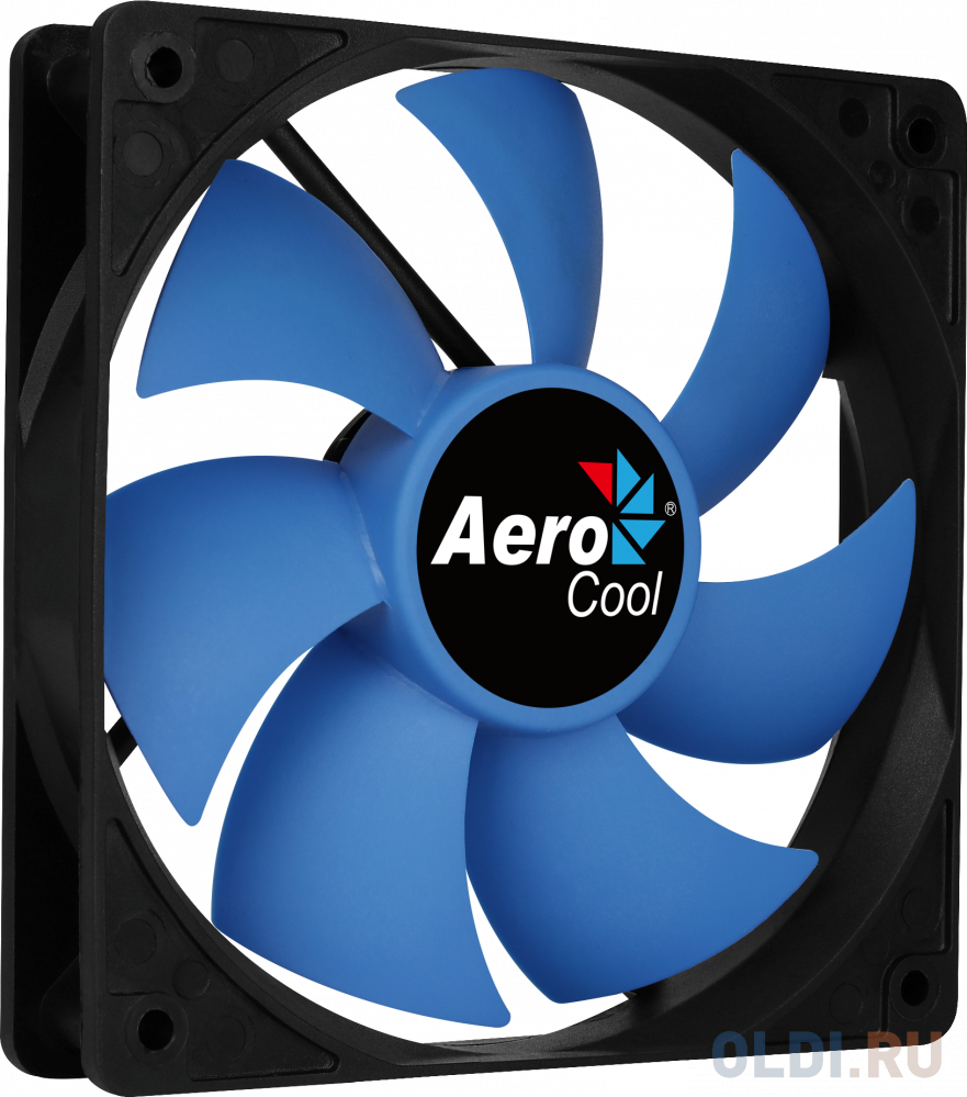 Вентилятор Aerocool Force 12 Blue, 120x120x25мм, 1000 об./мин., разъем MOLEX 4-PIN + 3-PIN, 23.7 dBA вентилятор aerocool force 12 pwm blue 120x120x25мм 500 1500 об мин разъем pwm 4 pin 18 2 27 5 dba