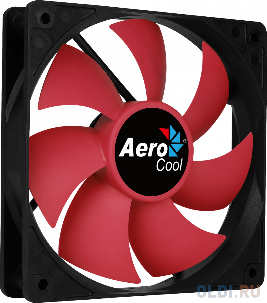 Вентилятор Aerocool Force 12 Red, 120x120x25мм, 1000 об./мин., разъем MOLEX 4-PIN + 3-PIN, 23.7 dBA вентилятор aerocool rev red 120x120x25мм светодиодов красный подсветка в виде двойного кольца 3 4 pin 1200 об мин 41 3 cfm 15 1 дба