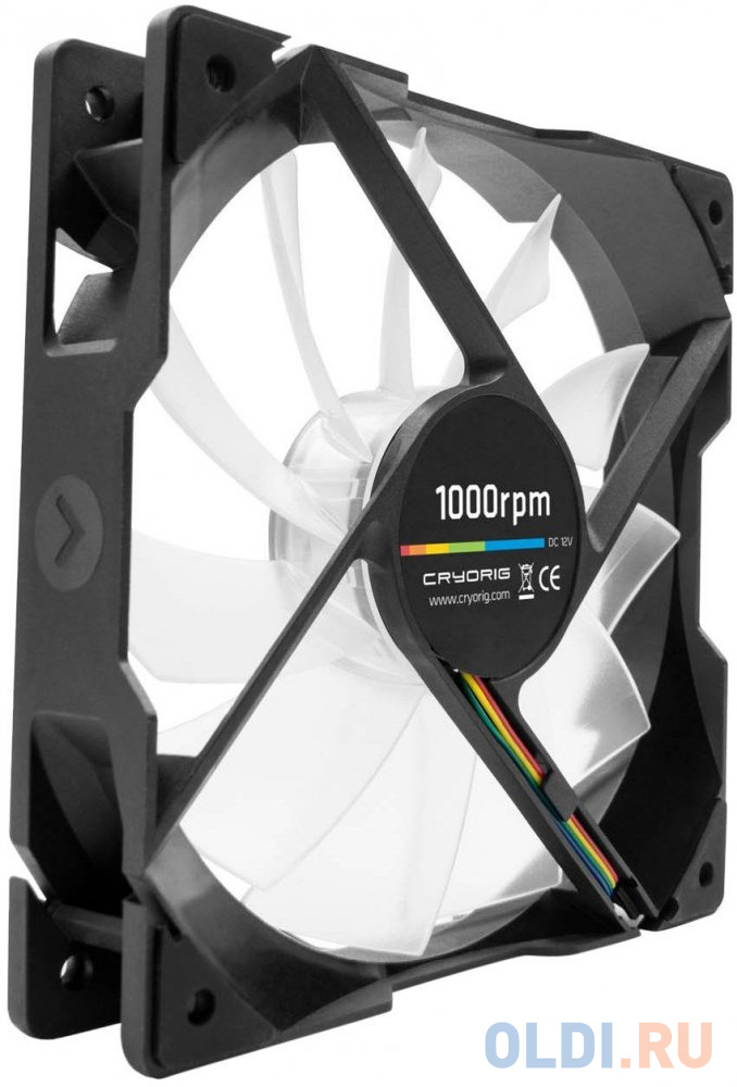 Вентилятор Cryorig QF120 Silent LED, 120x120x25.4 мм, 200-1000 об/мин, 5-19 дБА, PWM, подсветка CR-QFLB - фото 2